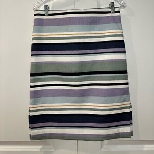 Loft Colorful Striped Skirt Size 8